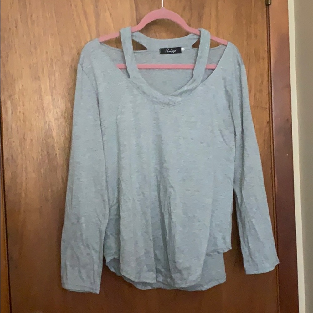 Ruiyize grey long sleeved woman’s shirt